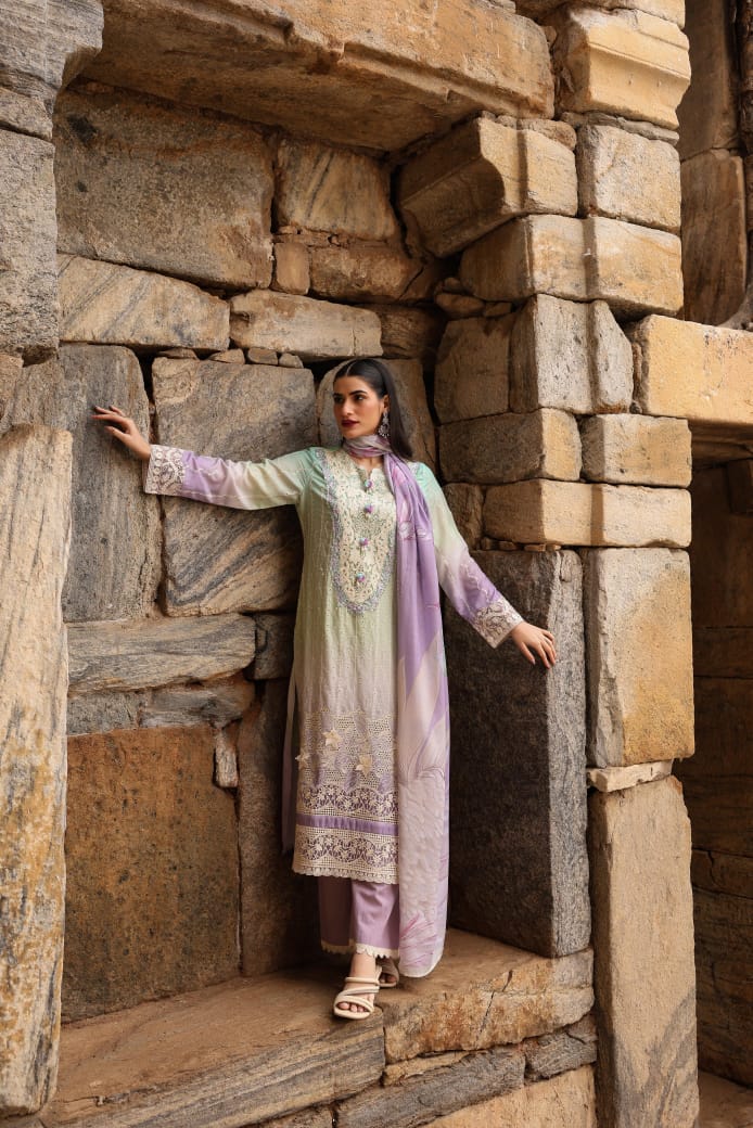 Green Cotton Straight Kurta with Pant and Dupatta